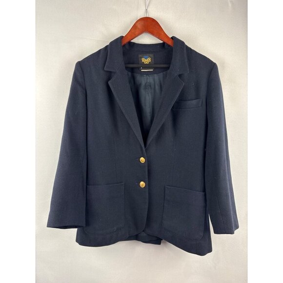 Vintage Pantter Wool Navy Blazer Jacket With Gold Buttons - Picture 1 of 7
